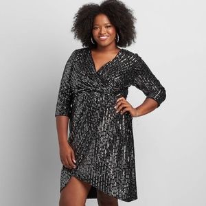 Lane Bryant Sequin Velvet Sheath Dress NWT Size 20